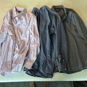 Ralph Lauren Men's Navy Checkered causal shirts. Men’s XL